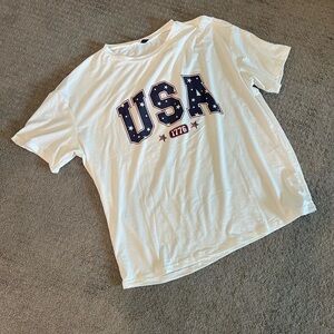 NWOT USA White Tee